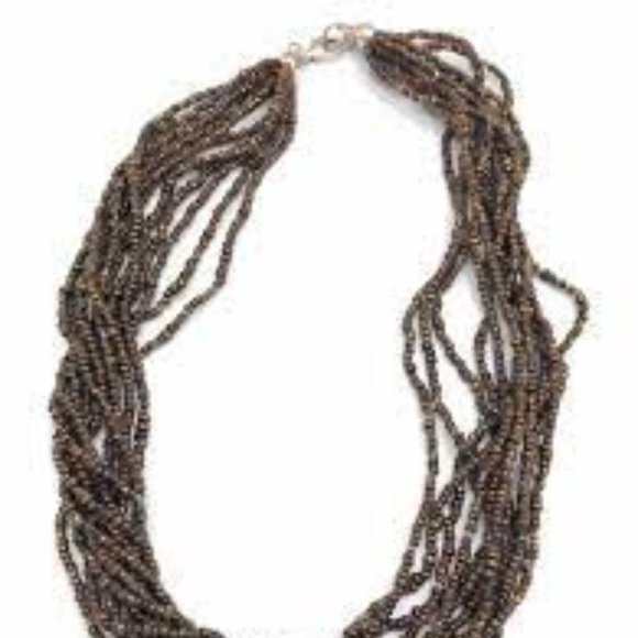 SILPADA Bronze Beaded Muti-strand 925 Sterling Silver Necklace N1815 - Picture 3 of 6